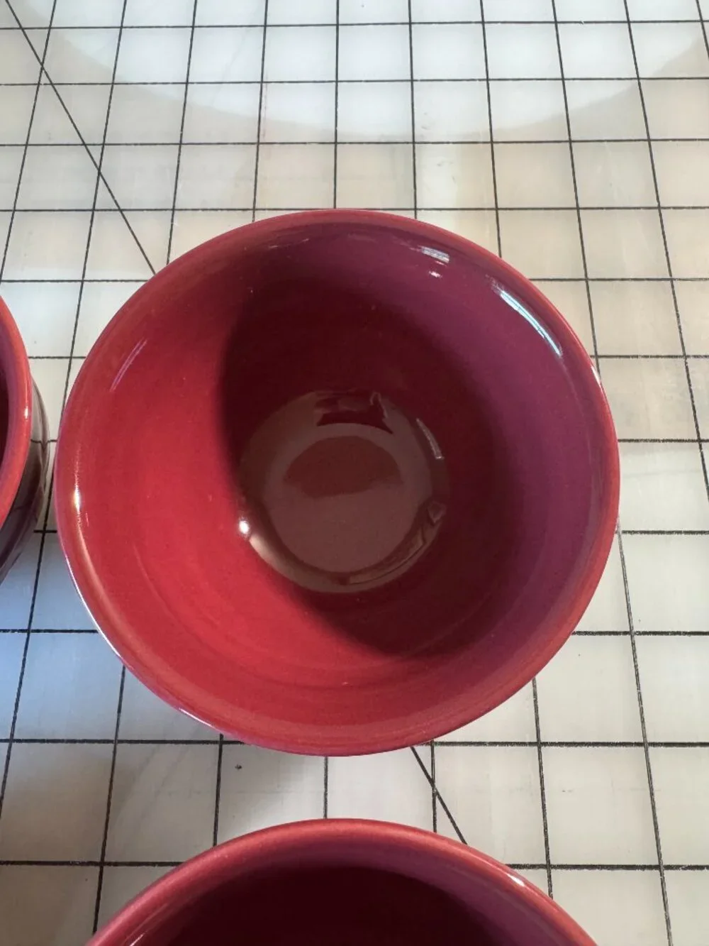 Longaberger Paprika Red Dessert & Condiment Bowl Caddy Set